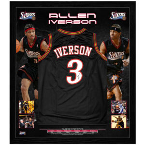 Basketball - Allen Iverson Signed & Framed Philadelphia 76ers Jersey (PSA)