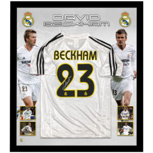 Soccer - David Beckham Signed & Framed Real Madrid Jersey (ICONS)