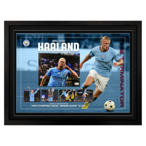 Erling Haaland - Manchester City Signed & Framed 8x10 Photo Display (Beckett)