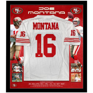 NFL – Joe Montana Signed & Framed White San Francisco 49ers Jersey (JSA)