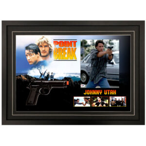 Keanu Reeves Signed & Framed "Point Break" 8x10 Photograph & Gun Display (PSA)