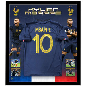 Soccer – Kylian Mbappe France FIFA World Cup Signed & Framed Jersey (ICONS)