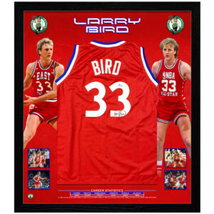 Basketball - Larry Bird Signed & Framed NBA All-Stars Jersey (Beckett)