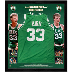 Basketball - Larry Bird Signed & Framed Boston Celtics Jersey (JSA)