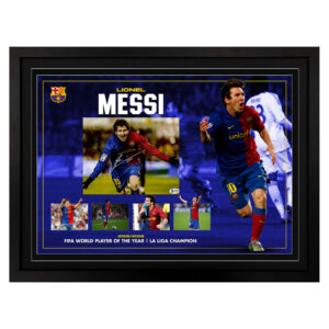 Lionel Messi - Barcelona 2008/2009 Signed & Framed 8x10 Photo Display (Beckett)