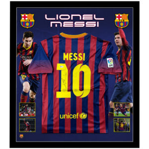 Soccer – Lionel Messi Signed & Framed 2013-14 Barcelona Jersey (Beckett)