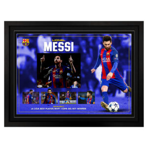 Lionel Messi - Barcelona 2016/2017 Signed & Framed 8x10 Photo Display (Beckett)
