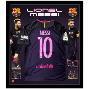 Soccer – Lionel Messi Signed & Framed 2016-2017 FC Barcelona Jersey (Beckett)
