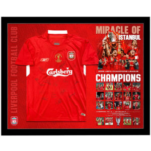 Soccer – Liverpool 2005 UEFA Champions League Team Signed & Framed Jersey