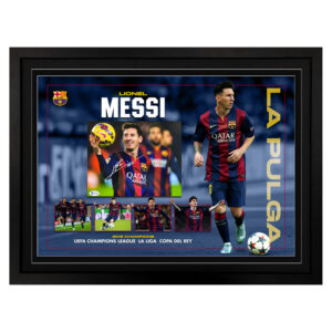 Lionel Messi - Barcelona 2015 Historic Treble Signed & Framed 8x10 Photo Display (Beckett)