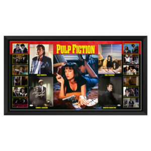 Pulp Fiction - Cast Signed Movie Display John Travolta, Samuel L Jackson, Uma Thurman & Quentin Tarantino