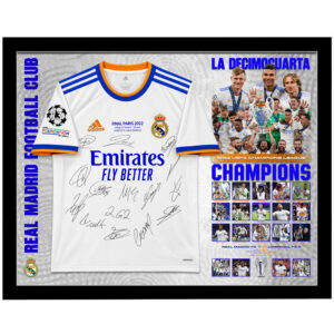Soccer – Real Madrid 2022 UEFA Champions League Team Signed & Framed Jersey