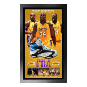 Basketball - Shaquille O'Neal Hand Signed & Framed Reebok "The Pump" (JSA)