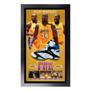 Basketball - Shaquille O'Neal Hand Signed & Framed Reebok "The Pump" (JSA)