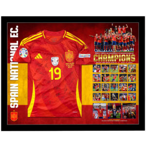 Soccer – Spain 2024 UEFA Euro Champions Team Signed & Framed Jersey