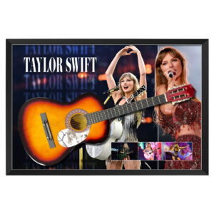 Music – Taylor Swift Hand Signed & Framed Acoustic Guitar with Backdrop (JSA)