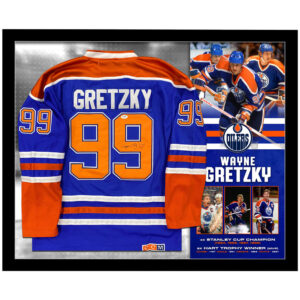 Hockey/NHL - WAYNE GRETZKY Signed & Framed Edmonton Oilers Jersey (PSA/DNA)
