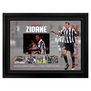 Zinedine Zidane - Juventus 2000/2001 Signed & Framed 8x10 Photo Display B (Beckett)