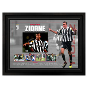 Zinedine Zidane - Juventus 2000/2001 Signed & Framed 8x10 Photo Display (Beckett)