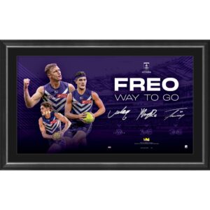 Fremantle Dockers - Josh Treacy, Murphy Reid & Luke Jackson Triple Signed Framed Lithograph