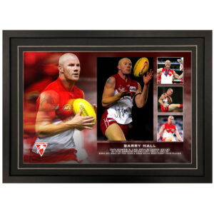 AFL - Sydney Swans "Barry Hall" Signed & Framed 8x12 Photo Display