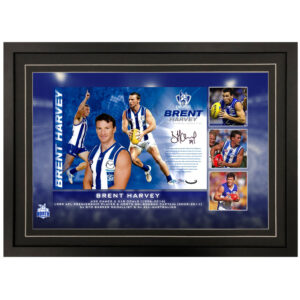 AFL - North Melbourne "Brent Harvey" Signed & Framed 8x12 Photo Display