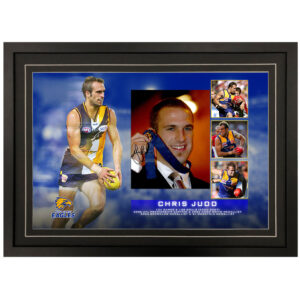 AFL - Westcoast Eagles "Chris Judd" Signed & Framed 8x12 Photo Display C