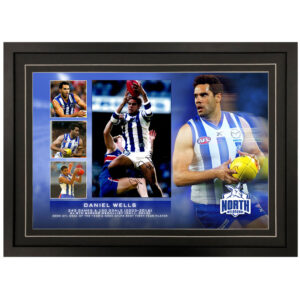 AFL - North Melbourne "Daniel Wells" Signed & Framed 8x12 Photo Display