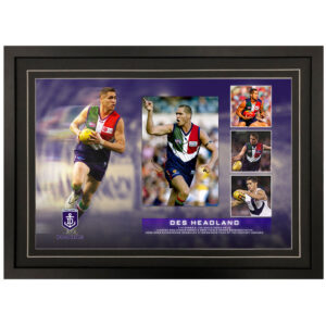 AFL - Fremantle Dockers "Des Headland" Signed & Framed 8x10 Photo Display