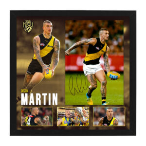AFL - Richmond Tigers "Dustin Martin" Signed & Framed 11x17 Photo Display B