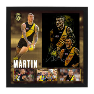 AFL - Richmond Tigers "Dustin Martin" Signed & Framed 11x17 Photo Display