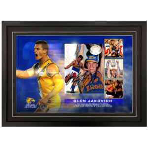 AFL - Westcoast Eagles "Glen Jakovich" Signed & Framed 8x12 Photo Display