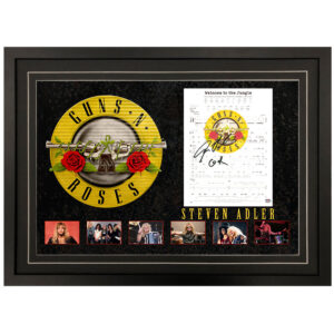 Guns N' Roses- "Welcome to the Jungle" Steven Adler Signed & Framed 8x10 Music Sheet Display (PSA)