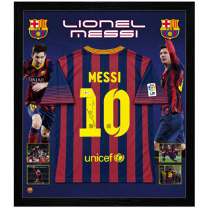 Soccer – Lionel Messi Signed & Framed 2013-14 Barcelona Jersey (Beckett)