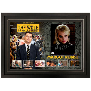 Margot Robbie - "Wolf of Wall Street" Signed & Framed 8x10 Photo Display (PSA)