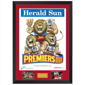 Brisbane Lions - 2026 AFL Grand Final Premiership Mark Knight Deluxe Framed Print