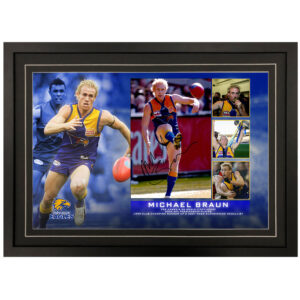 AFL - Westcoast Eagles "Michael Braun" Signed & Framed 8x12 Photo Display