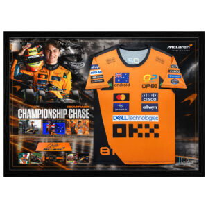 Formula 1 - Oscar Piastri Mclaren Signed & Framed Nameplate Deluxe Shirt Display