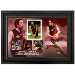 AFL - Essendon Bombers "Scott Lucas" Signed & Framed 6x8 Photo Display