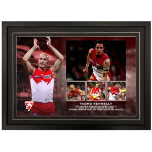 AFL - Sydney Swans "Tadhg Kennelly" Signed & Framed 8x12 Photo Display