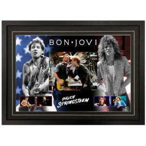 Music - Bon Jovi & Bruce Springsteen Signed & Framed 8x10 Photo Display