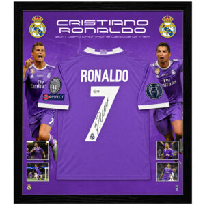 Soccer – Cristiano Ronaldo Signed & Framed Real Madrid 2016/17 UEFA Champion Jersey (Beckett)