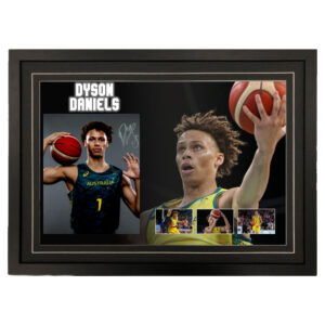 Basketball – Dyson Daniels Signed & Framed Australia 8x10 Photo Display