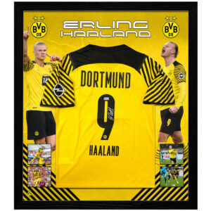 Soccer - Erling Haaland Signed & Framed Dortmund Jersey (Beckett)