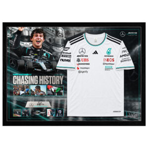 Formula 1 - Kimi Antonelli Mercedes Signed & Framed Nameplate Deluxe Shirt Display