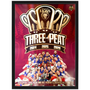 Brisbane Lions 2026 Premiers Framed Celebration Poster