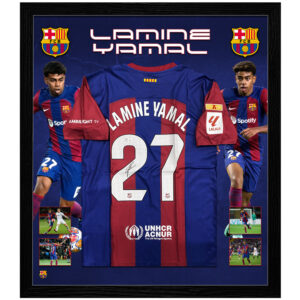 Soccer – LAMINE YAMAL Signed & Framed Barcelona 2023 Jersey (Beckett)