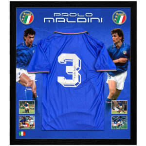 Paolo Maldini Signed & Framed Italy Jersey (Beckett)