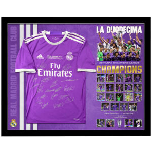 Soccer – Real Madrid 2017 UEFA Champions League Team Signed & Framed Jersey