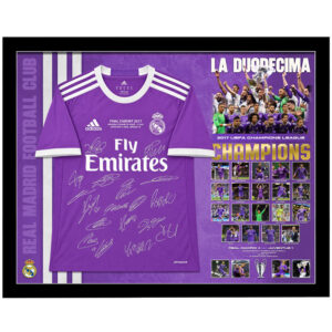 Soccer – Real Madrid 2017 UEFA Champions League Team Signed & Framed Jersey